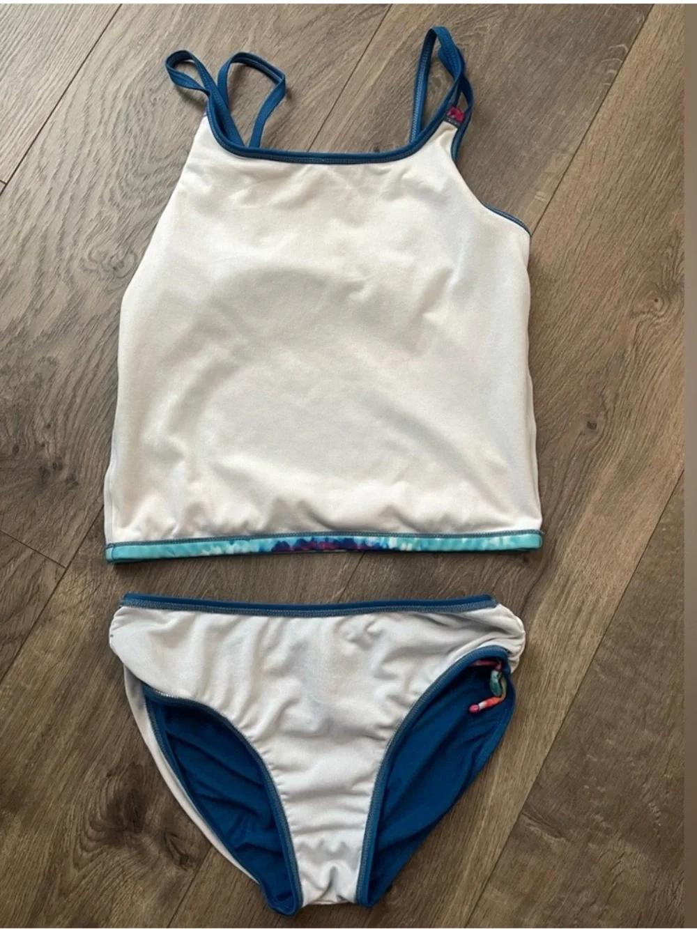 Cat & Jack Girls' Rainbow Tankini Set - Blue & Multicolor